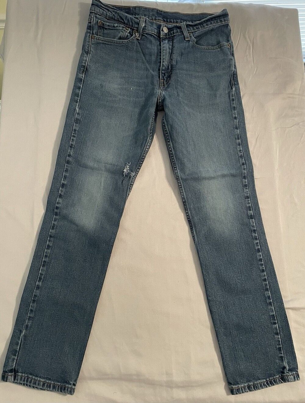 Levis 511 Jeans Men Size 31x27.5 Blue Denim Skinny with Distressed Stretch Pant